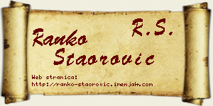 Ranko Staorović vizit kartica
